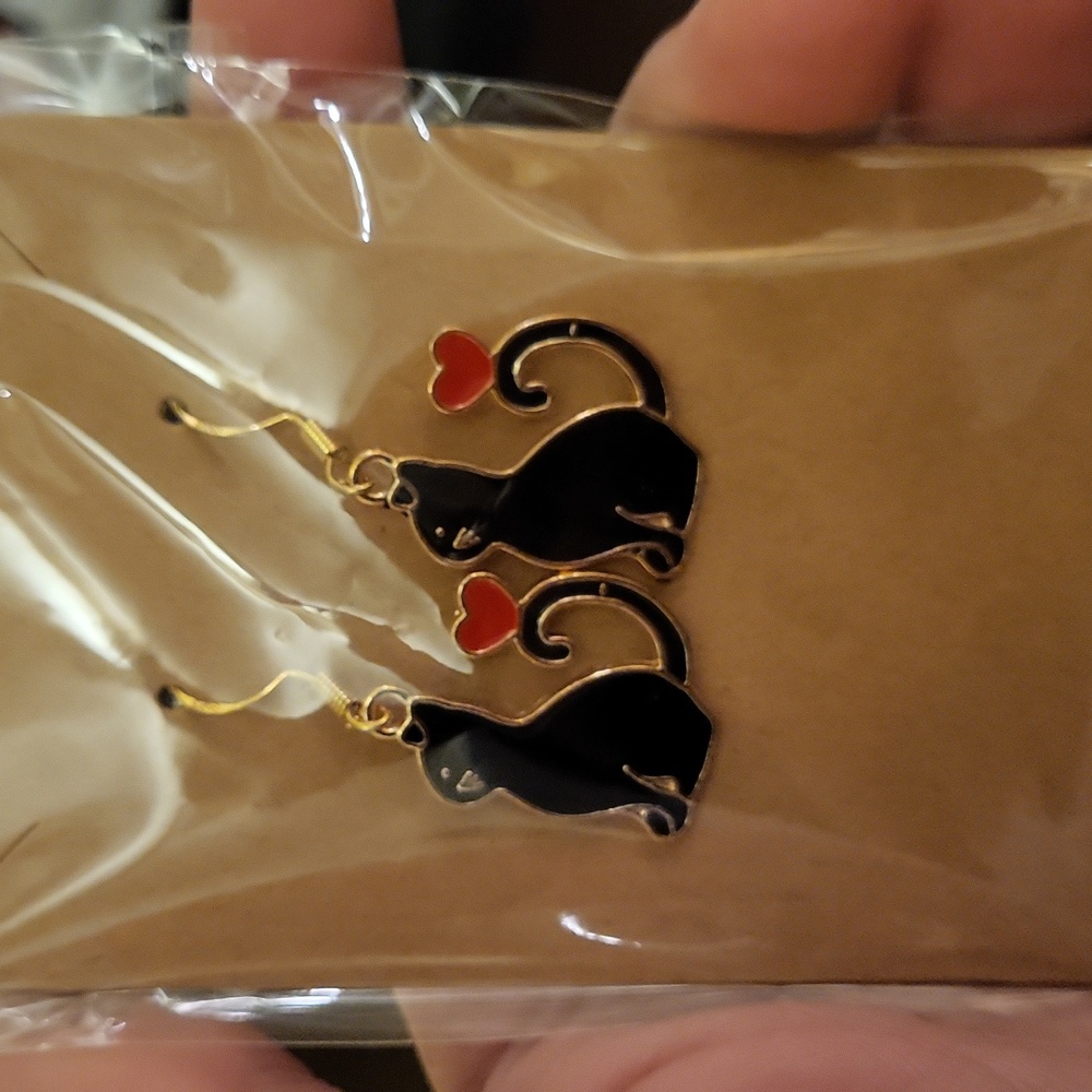 Black Cat Earrings